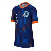 Camisa de Futebol Holanda Nathan Ake #5 Equipamento Secundário Mulheres Europeu 2024 Manga Curta